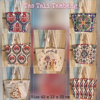 TOTE BAG RESLETING TURKI | Tas Kilim Tali Tambang Turki