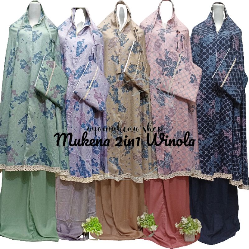 Mukena Katun Rayon 2in1 motif Winola