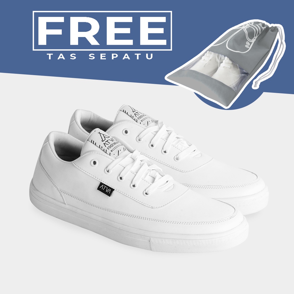 Jual Sepatu Cowok Putih Loop White Untuk Casual Sehari Hari Cocok Juga