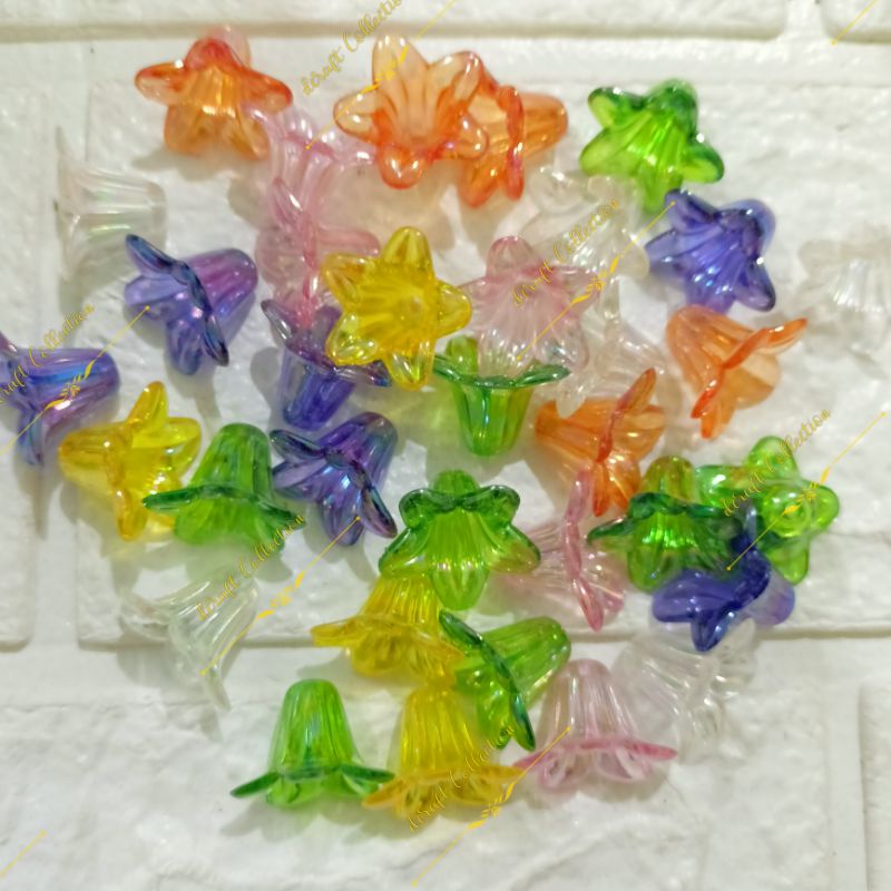 Mote Acl Bening Pelangi Bunga Terompet (isi ±22biji)