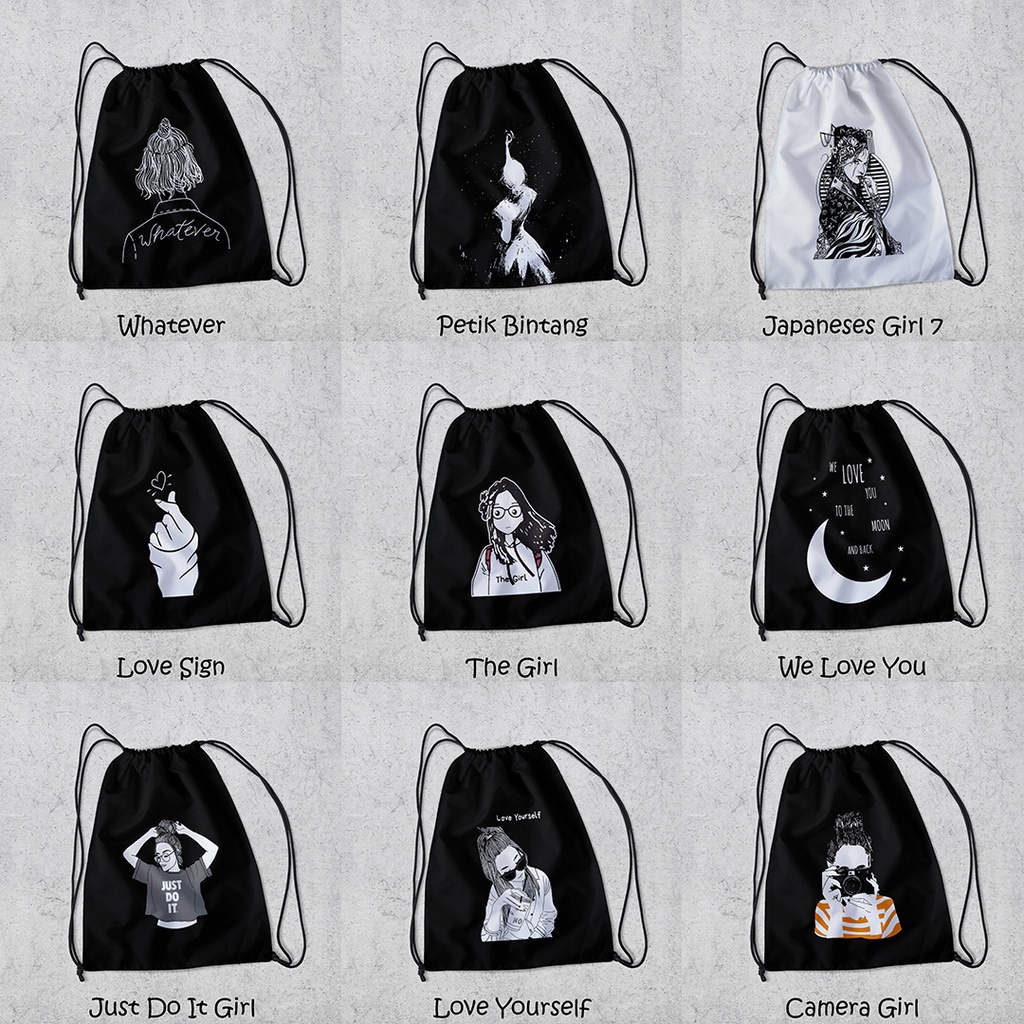 ZCO - Tas Serut Multifungsi Untuk Olahraga Sekolah Futsal Basket Berenang Tas Serut Terlengkap  - String bag - New Stringbag - Tas Kerut Anti Air Ukuran 38 x 30 cm Part IX | Morybag