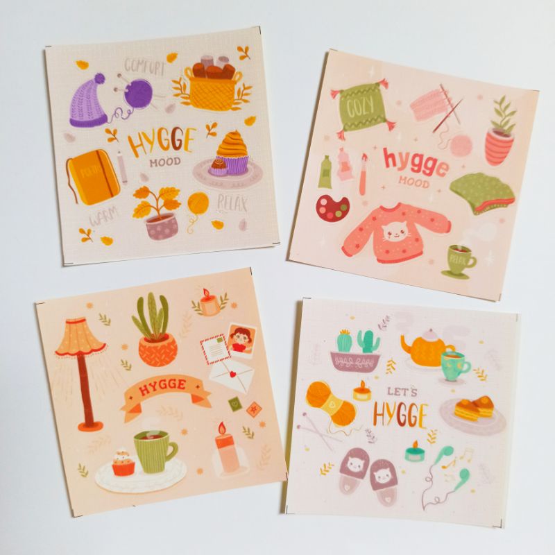 

Stiker lucu hygge cozy untuk journal scrapbook atau tumblr
