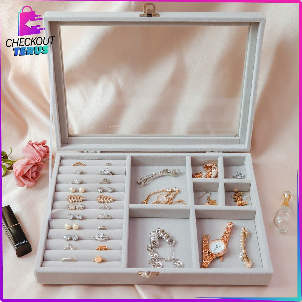 CT K22 Kotak Perhiasan Seserahan Multifungsi Tempat Penyimpanan Aksesoris Wanita Jewelry Box Cincin dan Kalung