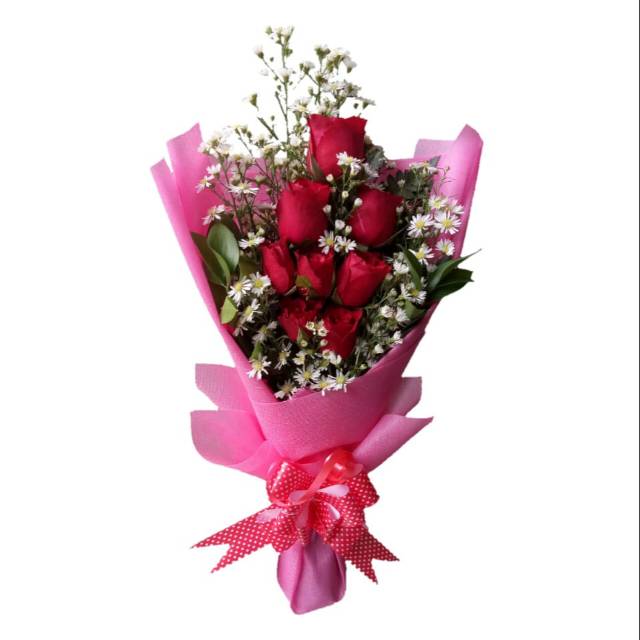 Bucket bunga mawar merah asli hadiah ulang tahun pernikahan bouquet fresh flower