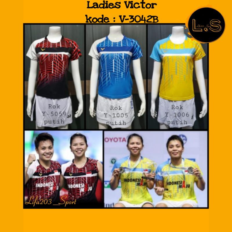 Kaos Badminton Ladies Import Victor Grade Ori V-3042B Jersey Badminton Murah