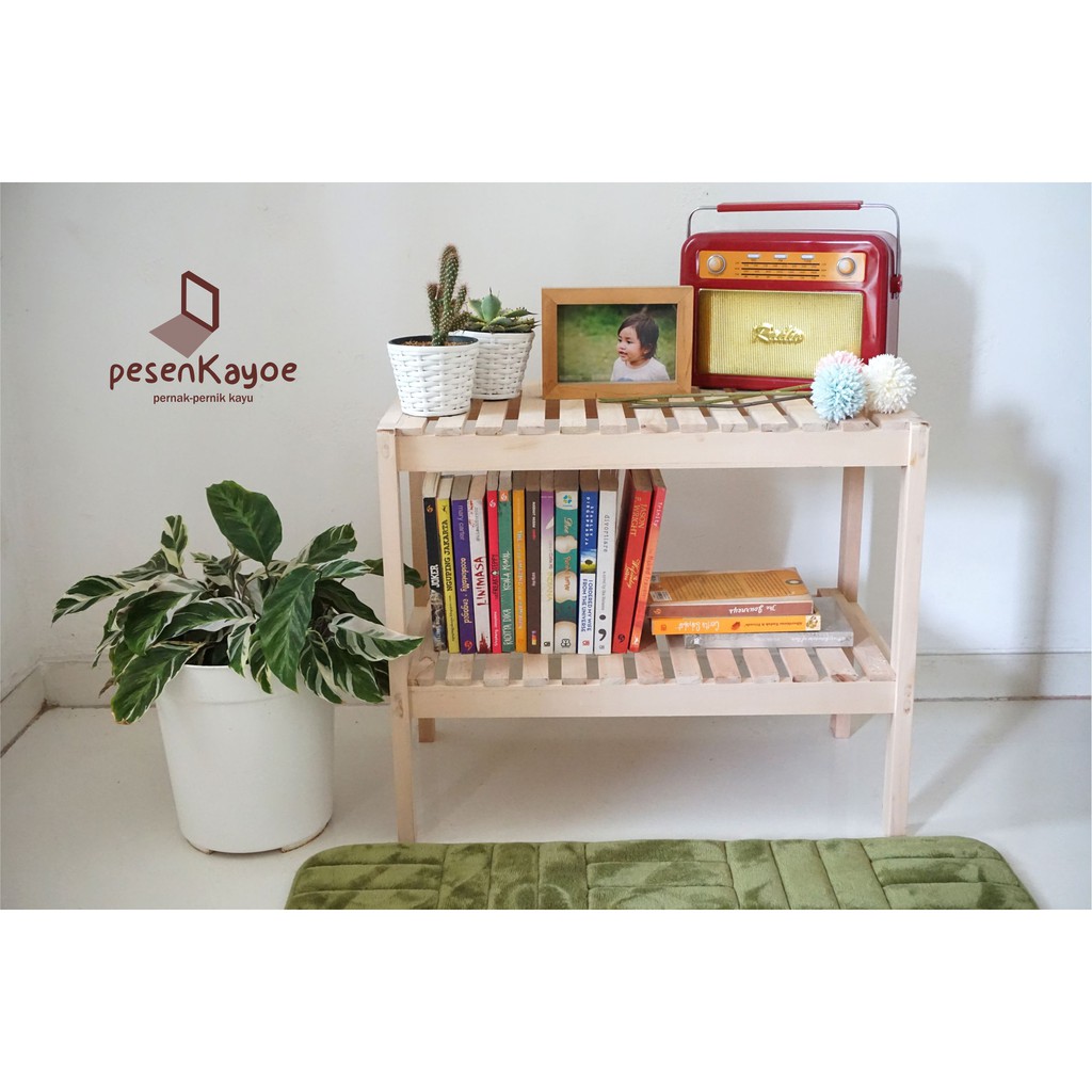 Rak Susun Aesthetic khas Korea Kayu Putih.