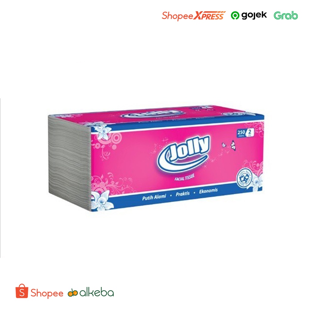 Tissue Facial Jolly 250's 2 ply Tissu Wajah Lembut Tisu 250 Sheet