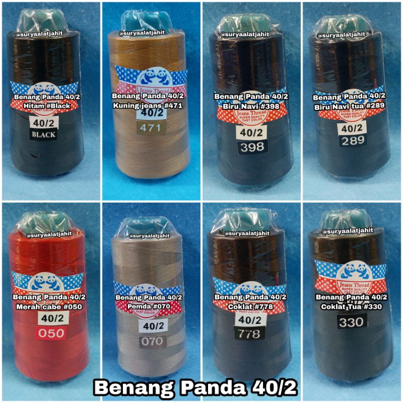 Benang Panda 40/2 (1wrn@1/2lsn) Produk Toyolon =rp.69.000/6pcs