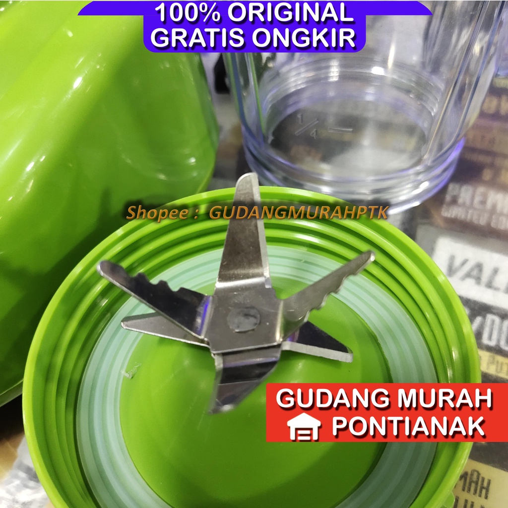 Blender Yasaka / TD2 In 1 6 Mata Pisau bahan tabung Plastik TAHAN PECAH High Quality BL-2PC WARNA ACAK PUTIH ATAU HIJAU