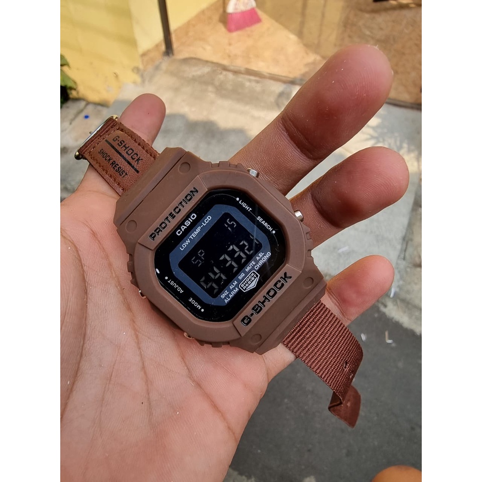 NEW SERIES !!!! JAM TANGAN PRIA GSHOCK CASIO DW 5600 BBN TALI KANVAS