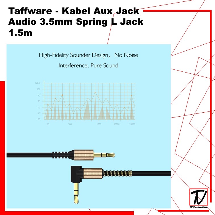 Kabel Aux Jack  Audio 3.5mm Spring L Jack 1.5m