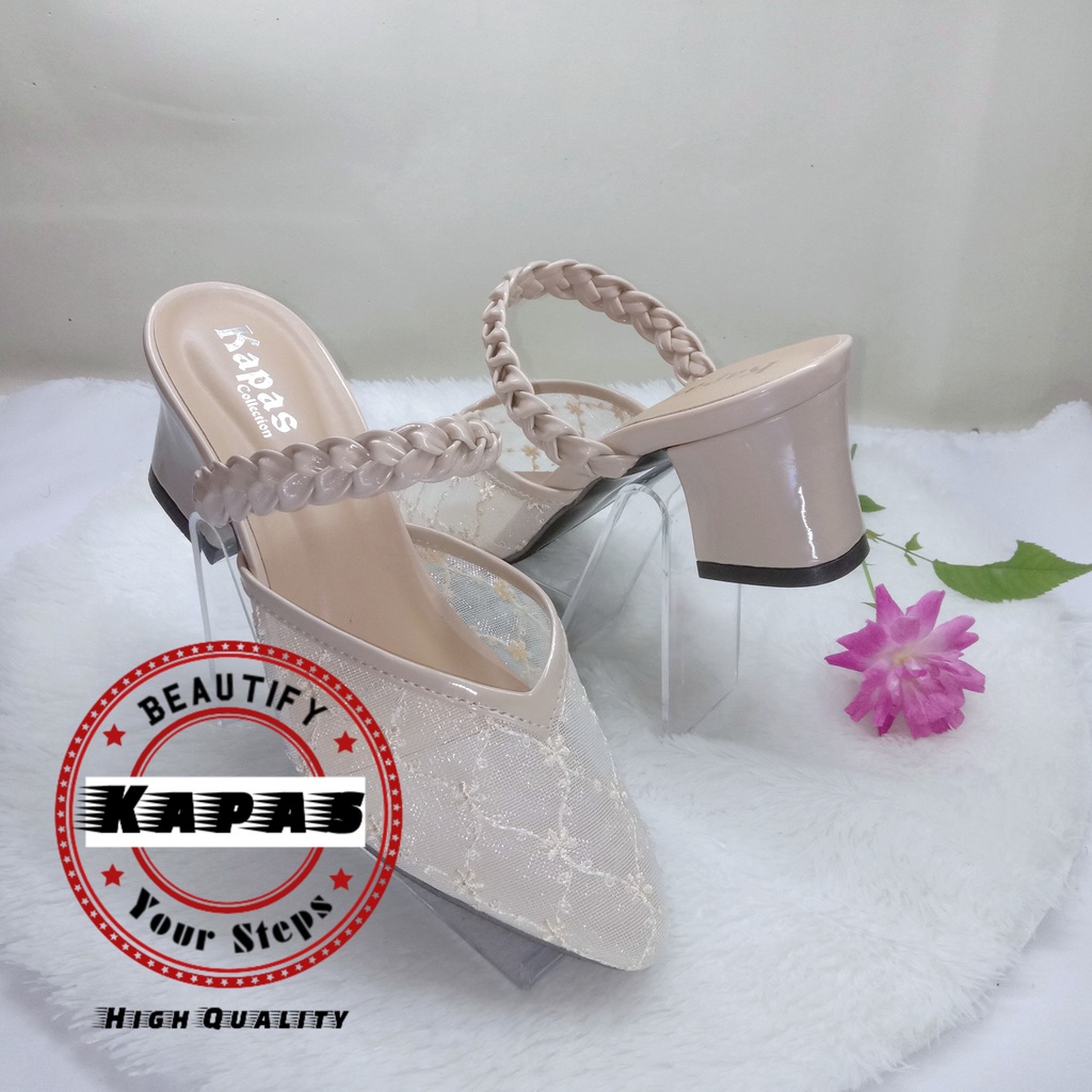 Sendal Heels Brukat Kepang Ks062