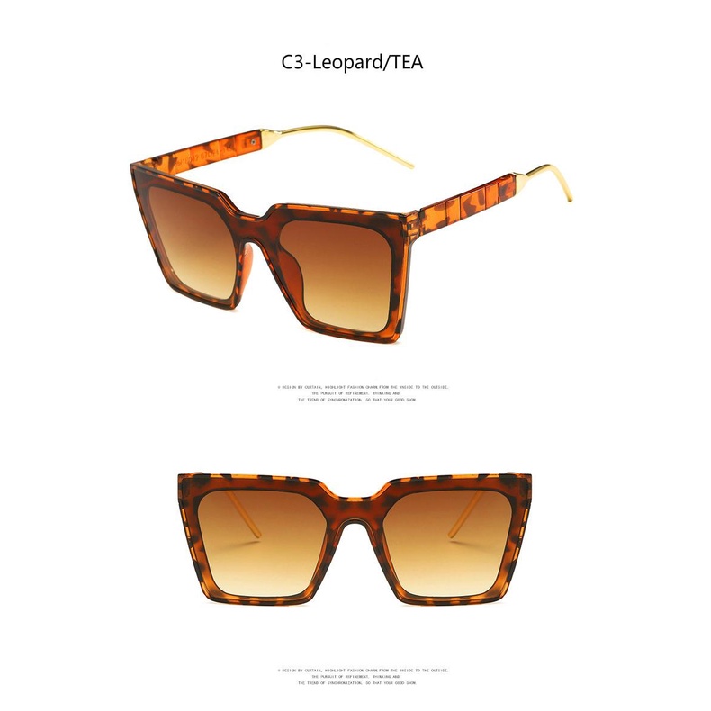 Fashion one-piece big frame square retro personality street shooting men and women sunglasses