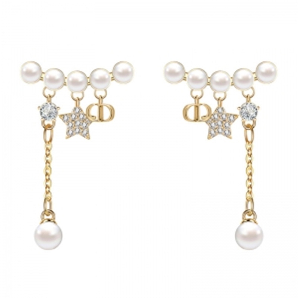 【COD Tangding】Pearl Chain Tassel Star Earrings Star Temperament Small Fresh Fashion Earstuds Fashion Accessories Jewelry