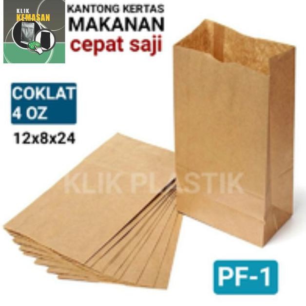 

(TERLARIS) KANTONG KERTAS MAKANAN 4OZ COKLAT KECIL/PAPER BAG PAPERBAG TAS KERTAS