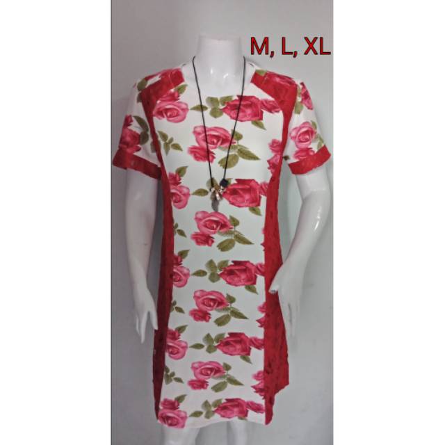 Dress scuba combi brokat M - XL