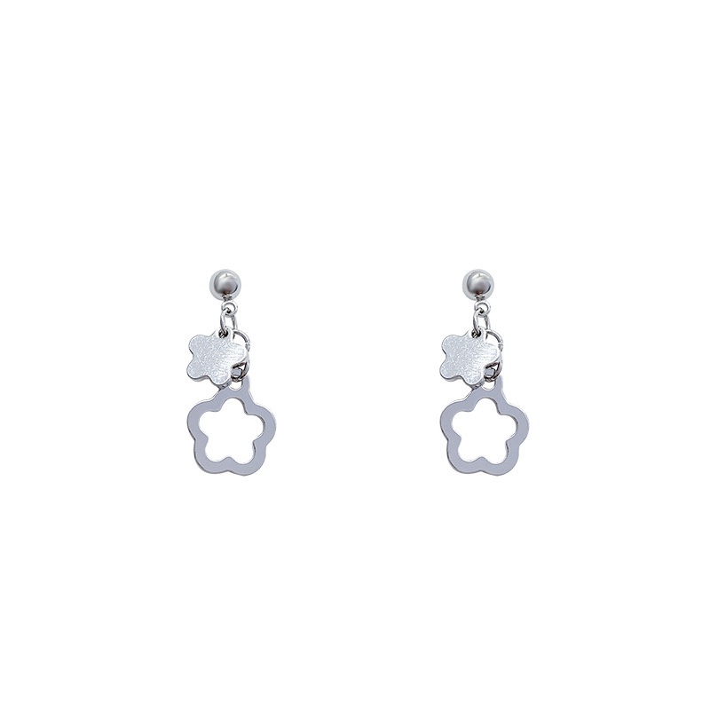 Anting Tusuk Motif Bunga Hollow Simple Untuk Wanita