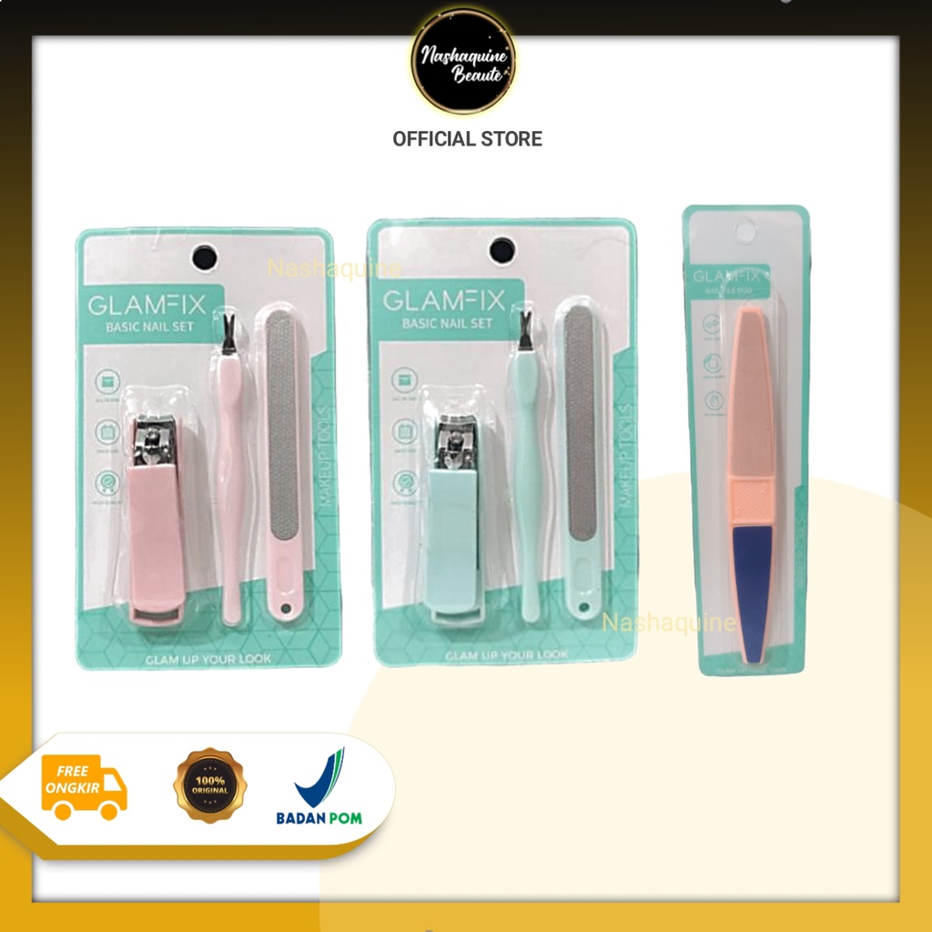 GLAMFIX Basic Nail Set &amp; Nail File Duo - Set Gunting Kuku - Pengikir Kuku Mengkilap