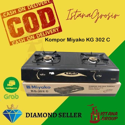 MIYAKO KOMPOR GAS 2 TUNGKU KG-302C / KOMPOR GAS MIYAKO 2 TUNGKU