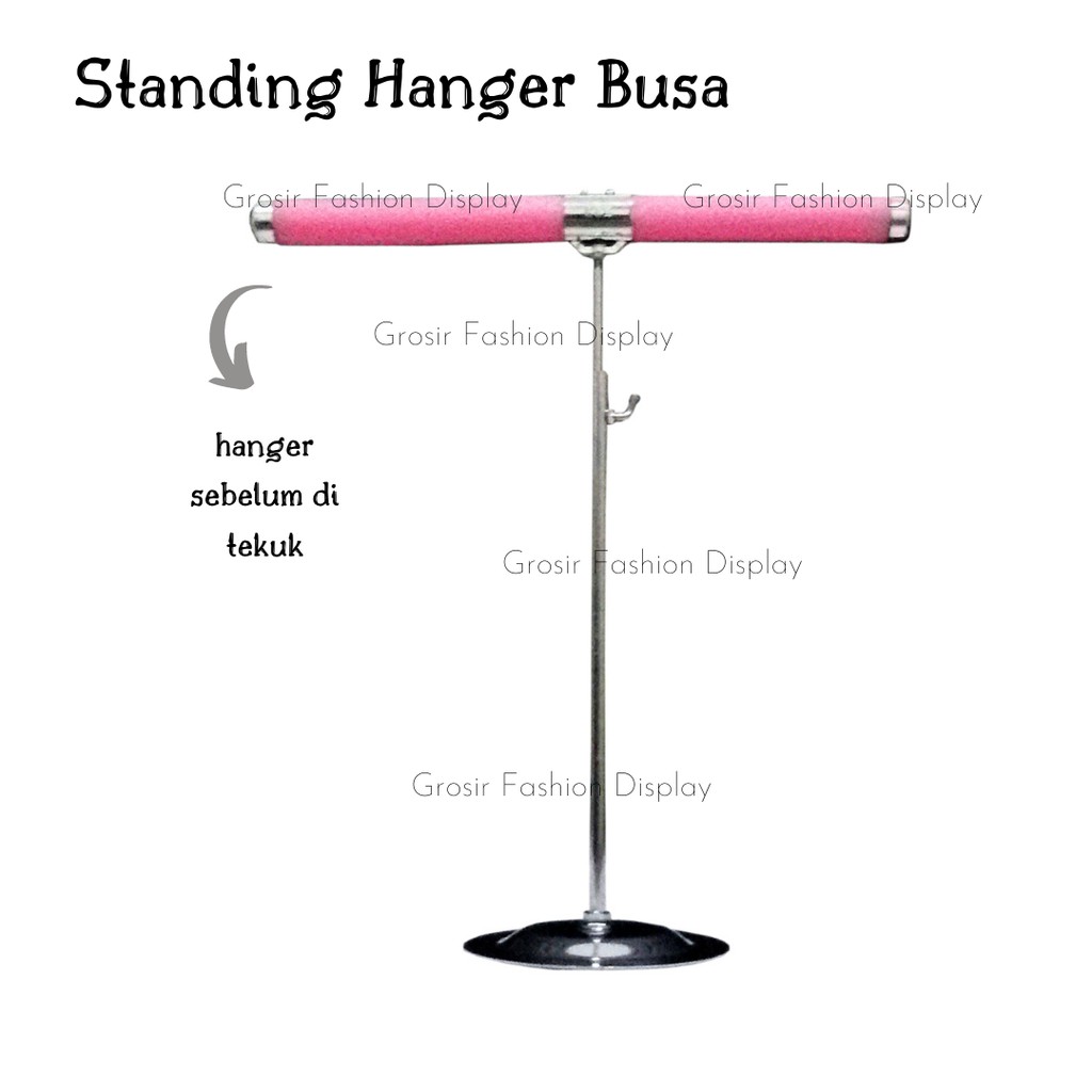 Standing + Hanger Busa Hanger Gantungan Busa Bisa Ditekuk Pakaian Anak Dewasa Display Baju-SET