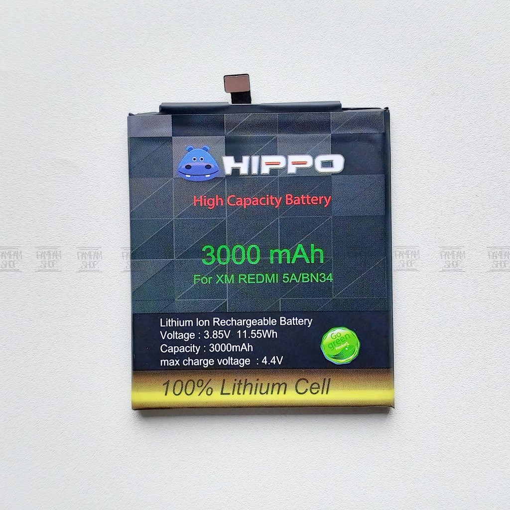 Baterai Hippo Double Power Original XiaoMi BN34 Redmi 5A Batre Battery Batrai Dual Handphone HP Hipo