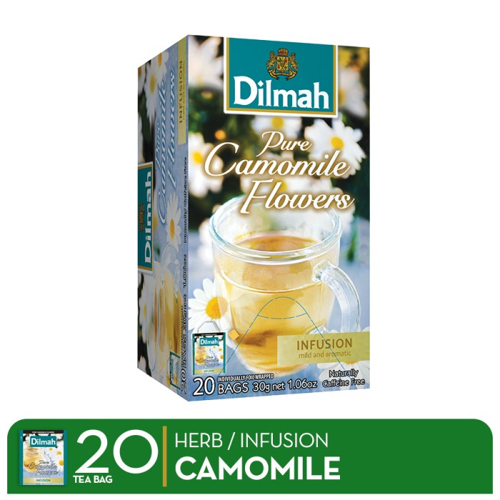 

Teh-Daun- Dilmah Pure Camomile Flowers Tea - Teh Celup Infusion - Envelope 20S -Daun-Teh 800 Teh-