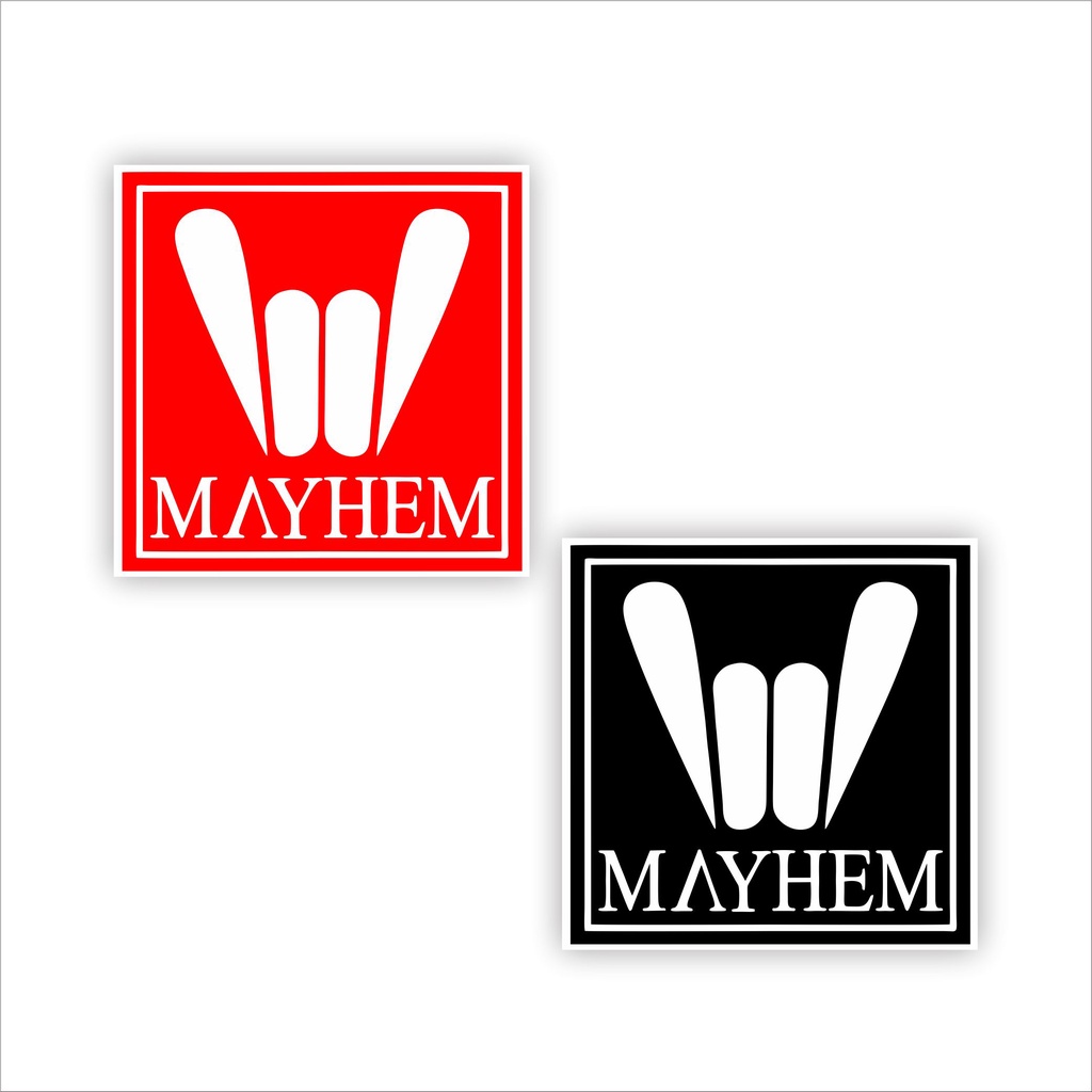 

Stiker brand stiker distro Mayhem bahan graftac anti air