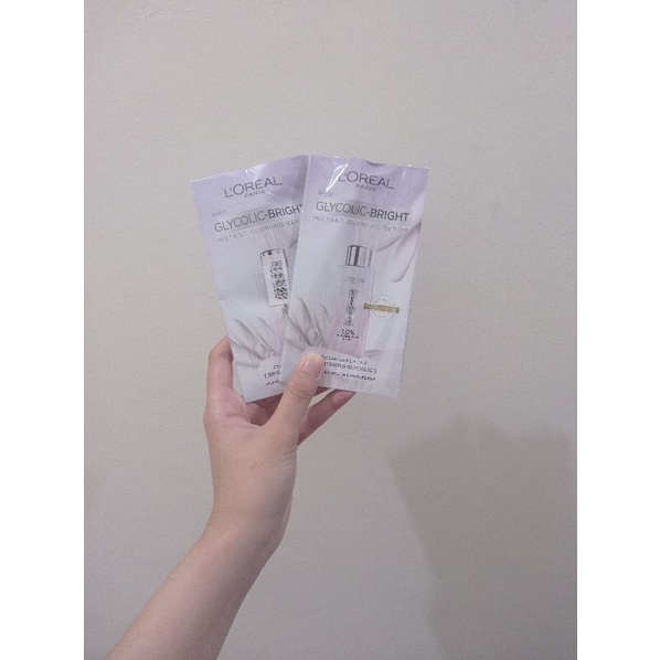 Loreal Glycolic Bright Trial Size : Instant Glowing Serum 6ml Night Cream 7.5ml