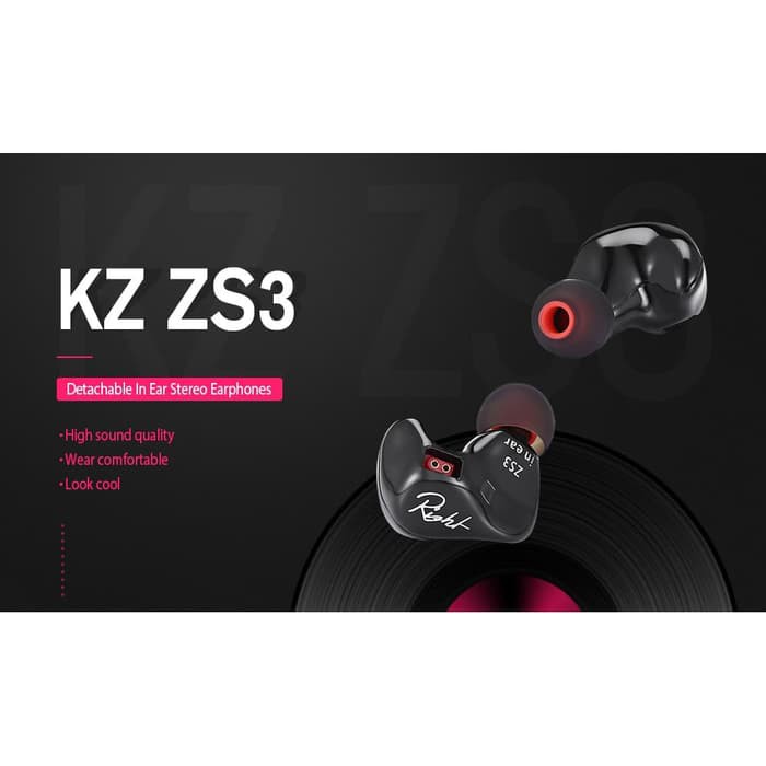 KZ ZS3 Hybrid Earphone With Mic Headset Running Sport HiFi Sound Quality SQ Original