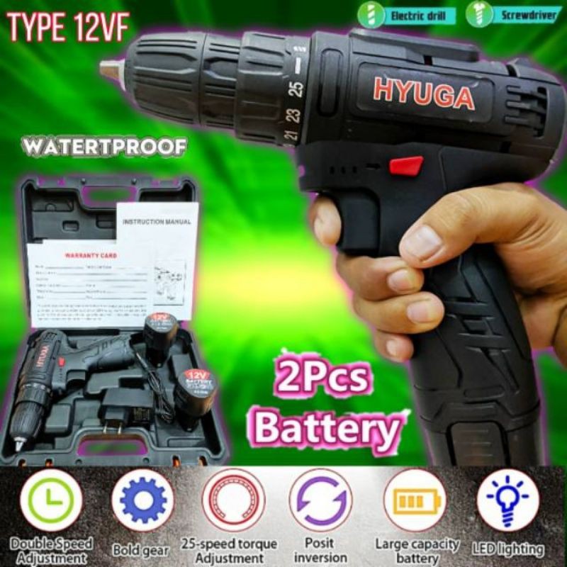 Bor baterai cordless 12volt Hyuga Japan Promo
