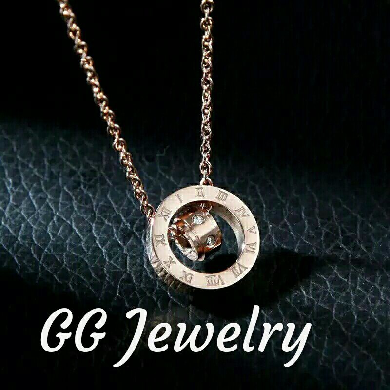 GG Kalung Double Ring Titanium#KL-133