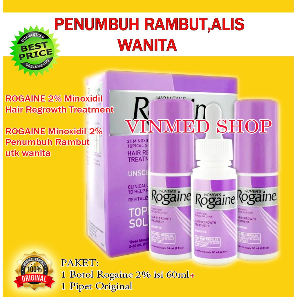 Rogaine Liquid Women 2% Minoxidil khusus Wanita