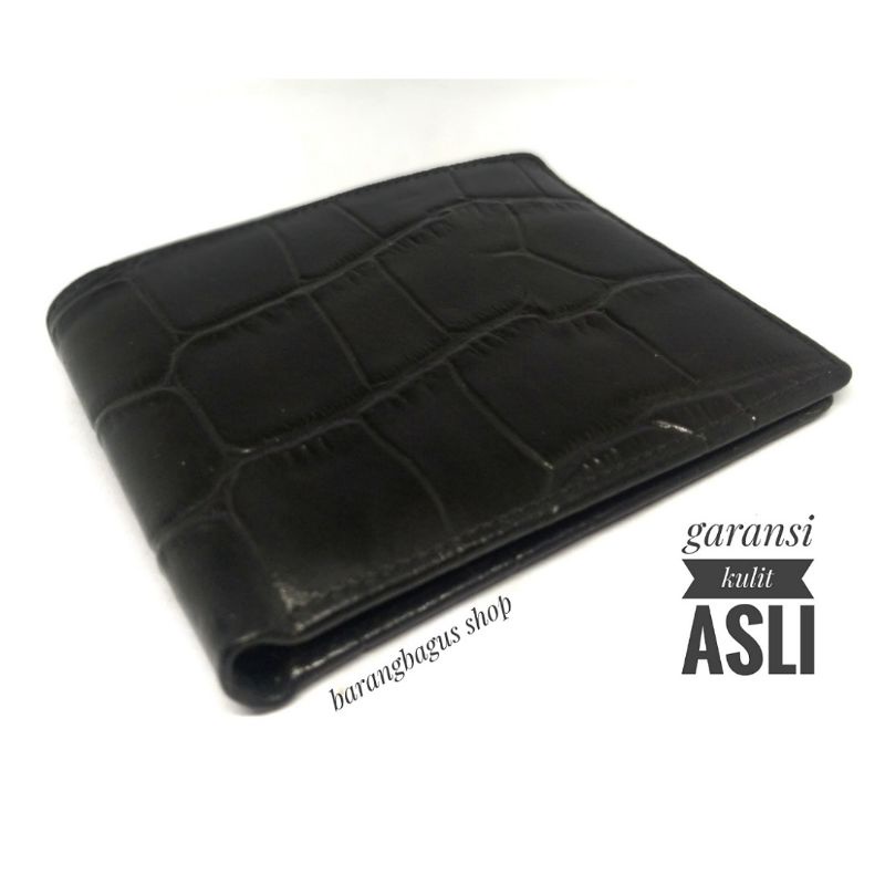 Dompet original kulit asli pria Lombardi Giovanni model serat urat kayu