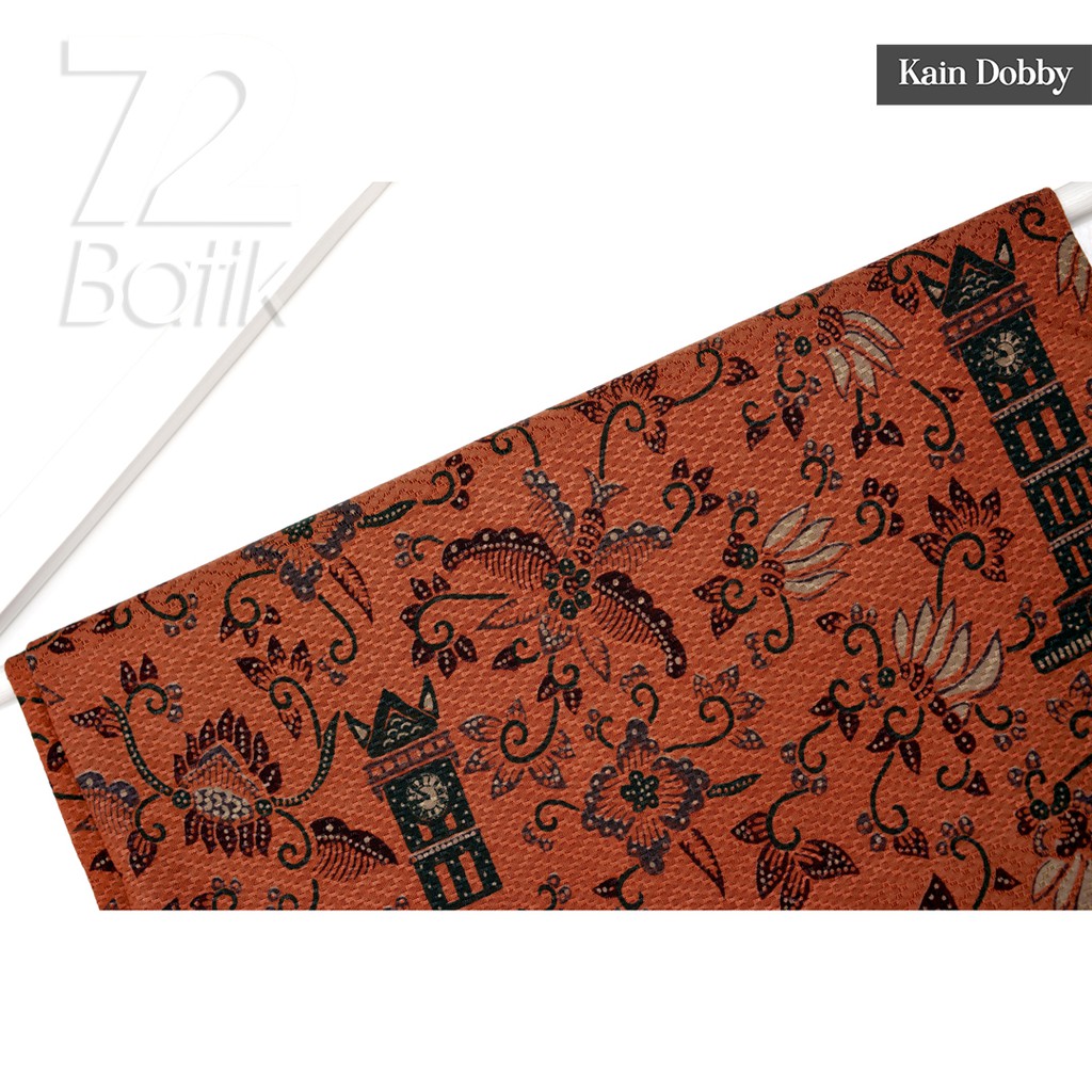 BAHAN BATIK PREMIUM Dobby Motif Jam Gadang Warna Orange Oren Oranye 725518 Cap 72 Jarik Jarit Samping Kebat Panjang Batik Dobby Modern Premium Bahan Seragam Batik Pernikahan Kantor Keluarga Murah Kamen Jadi Batik Bali Lembaran