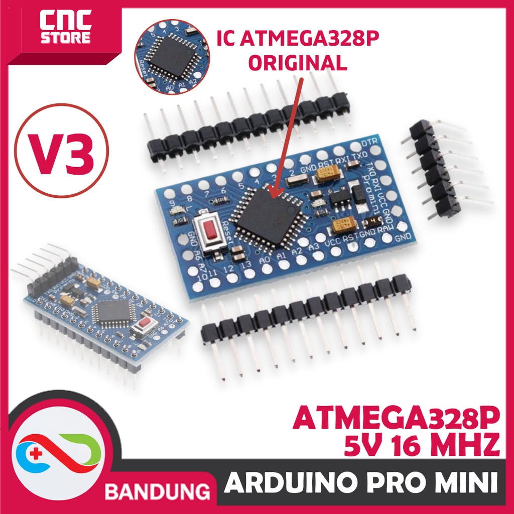 Jual Arduino Pro Mini V3 Atmega328p 5v Board Shopee Indonesia 0061