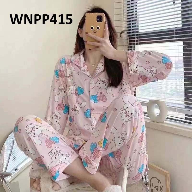 Piyama Wanita Baju Tidur Wanita Kancing Depan Motif