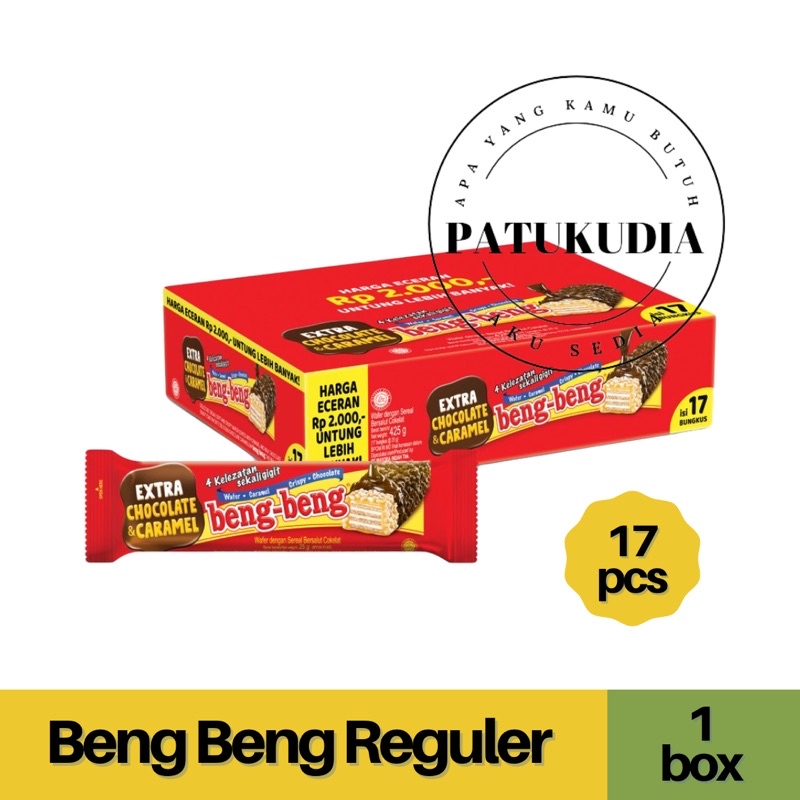 

Beng Beng Reguler Snack Wafer Coklat Crunchy 1 box isi 17