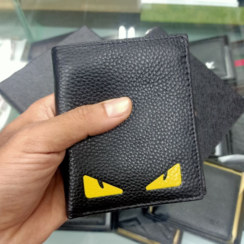 Dompet Fendi Eyes Monster Dompet Lipat Pria kulit asli Impor