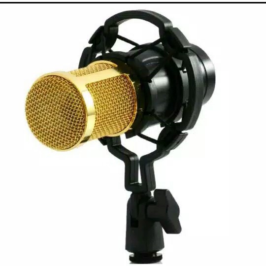 Microphone Studio Gold Professional Pro Condenser Paket Recording Full Set Original Taffware BM-800