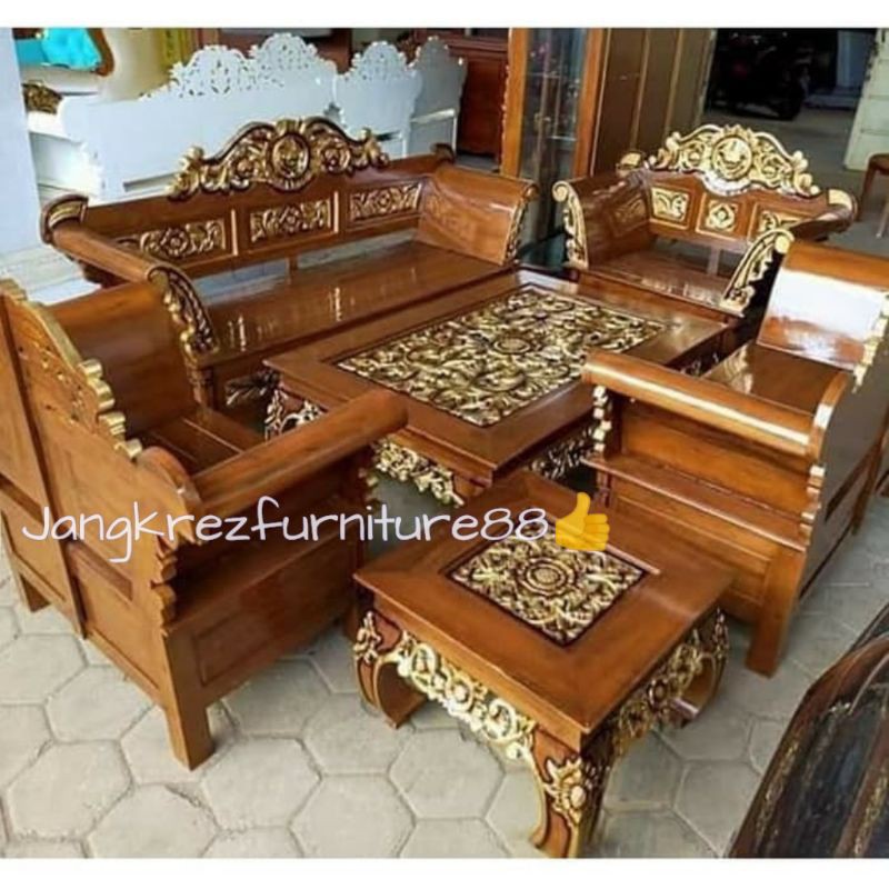 KURSI TAMU JATI UKIR MADURA
