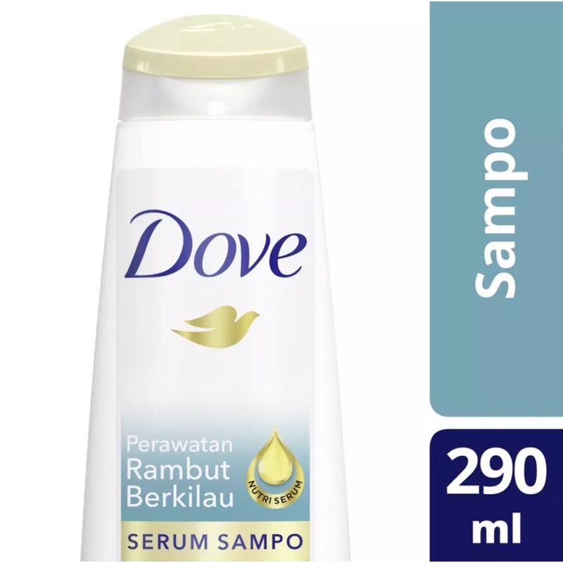 Dove shampoo serum sampo perawatan rambut berkilau 290 ml / 135 ml