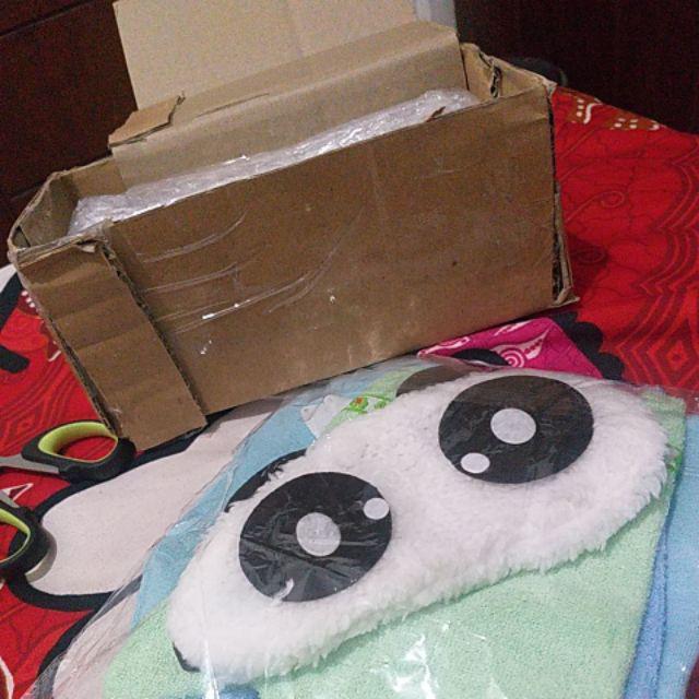 Bunda Cerdas  Penutup Mata Untuk Tidur Karakter Kartun Panda Lucu Cute Mengemaskan Deep Sleep Lelap