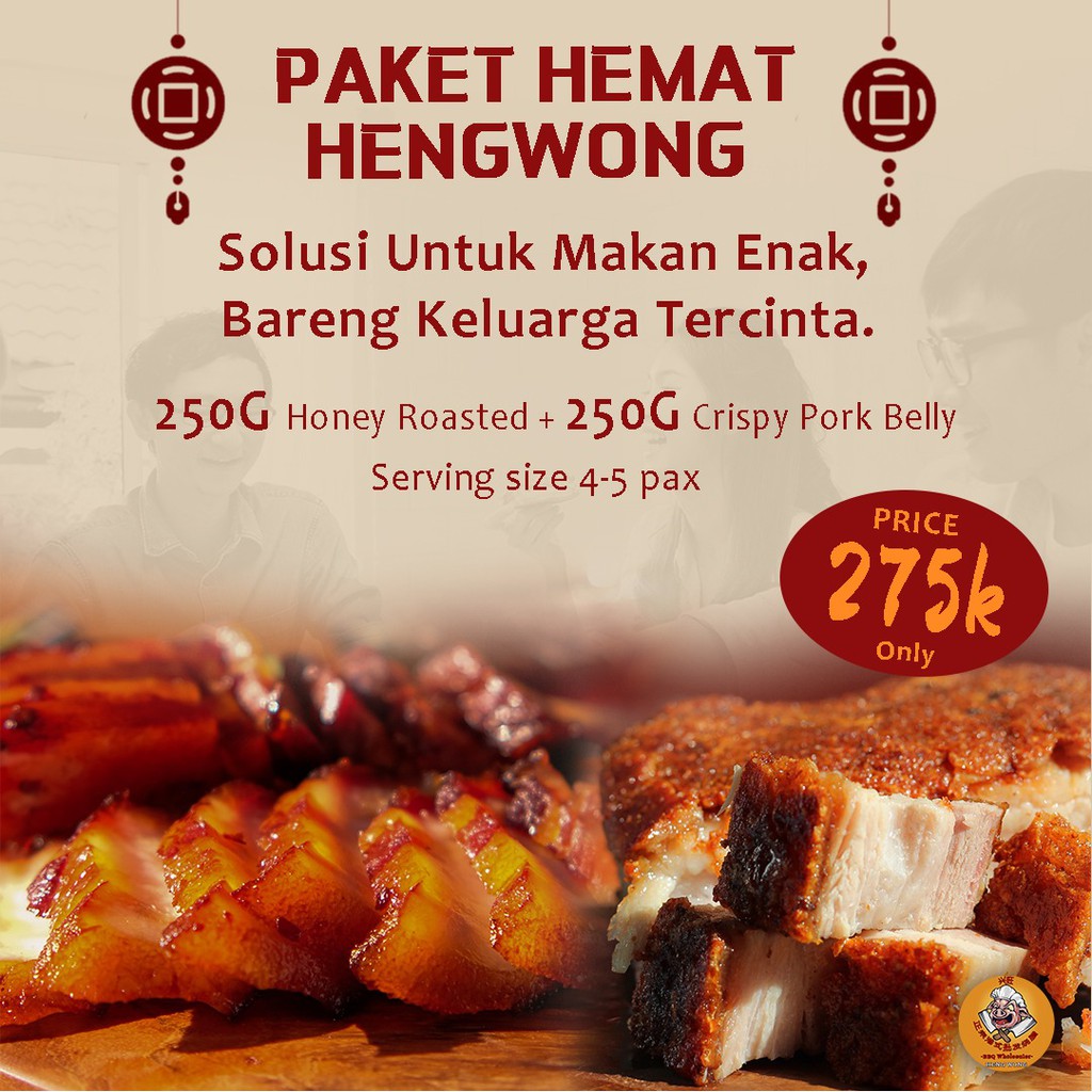 (PAKET KELUARGA HEMAT) Crispy pork belly 250gr & Honey roasted pork belly 250gr