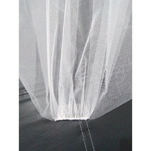 white wedding veil kerudung pengantin polos bride veil