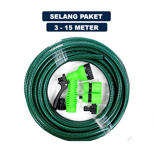 SELANG AIR DAN KERAN SEMPROT LURUS UKURAN 1/2 5/8 – 15 METER / GARDEN HOSE SPRAY / SELANG AIR ANTI LUMU