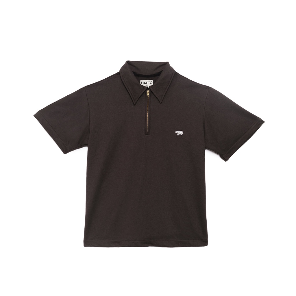 Half Zip Polo Shirt - Black