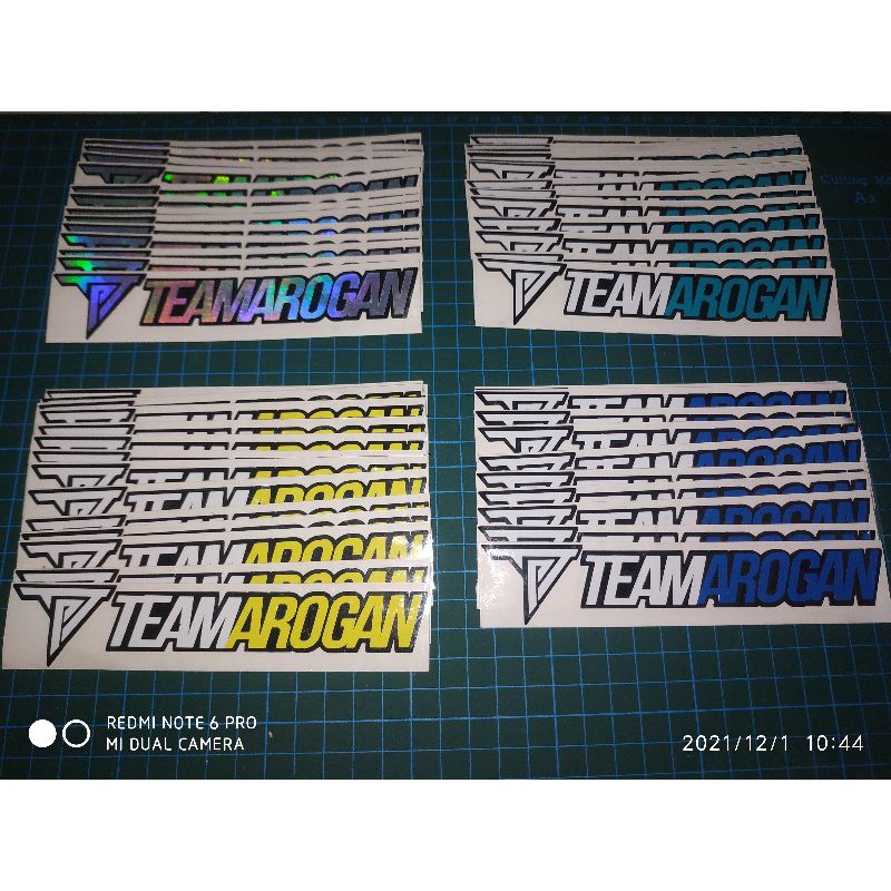 stiker TEAM AROGAN, Hologram, Solid