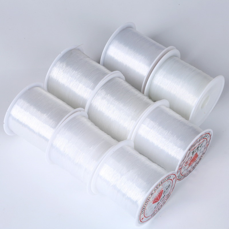 (0.2-0.8MM) 1rol Kawat Garis Ikan Bening Non Stretch Kuat Nilon String Manik-Manik Cord Benang DIY Perhiasan Aksesoris