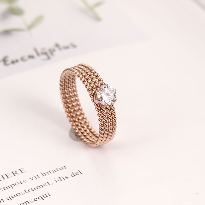 Cincin Titanium Mini Korea Wanita CK116 warna bisa untuk cincin kawin nikah fashion simple