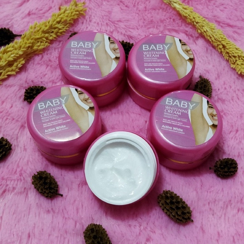 BISA C0D - Baby Whitening Krim - Cream Pemutih Badan, Ketiak, Leher dan Selangkangan